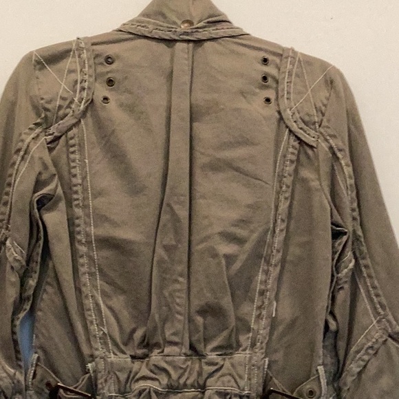 NWOT 22 Olive Green 100% Cotton twill military jacket in size M. - Picture 7 of 7